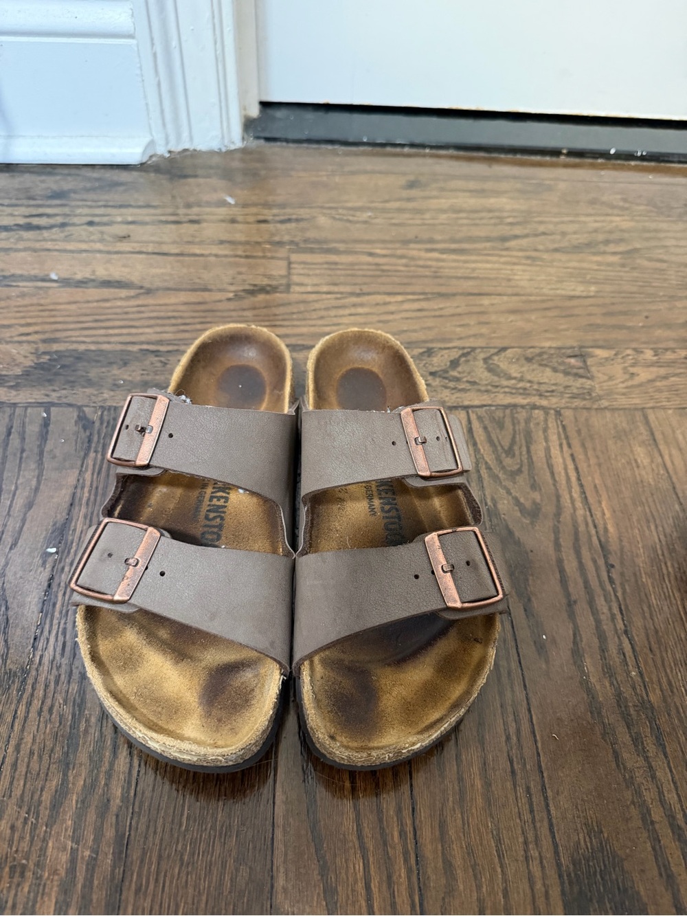 Birkenstock Women's Double-Strap Sandals in Brown with Copper Buckles